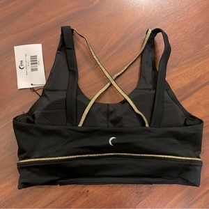 (Sold)NWT* Zyia Black Gilded Light N Tight Sports Bra L